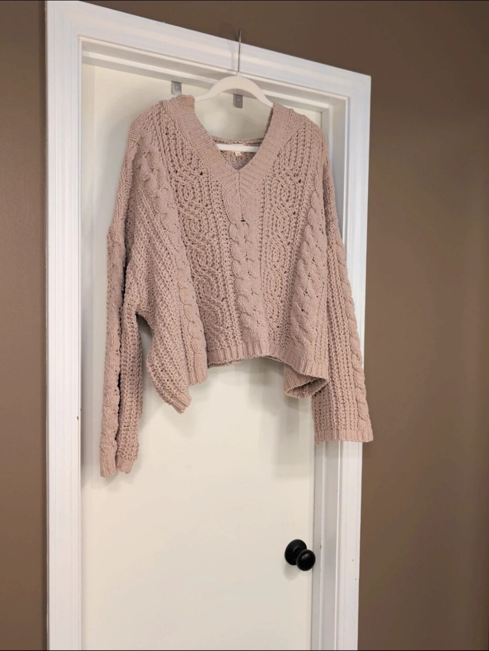 POL hooded chunky yarn sweater